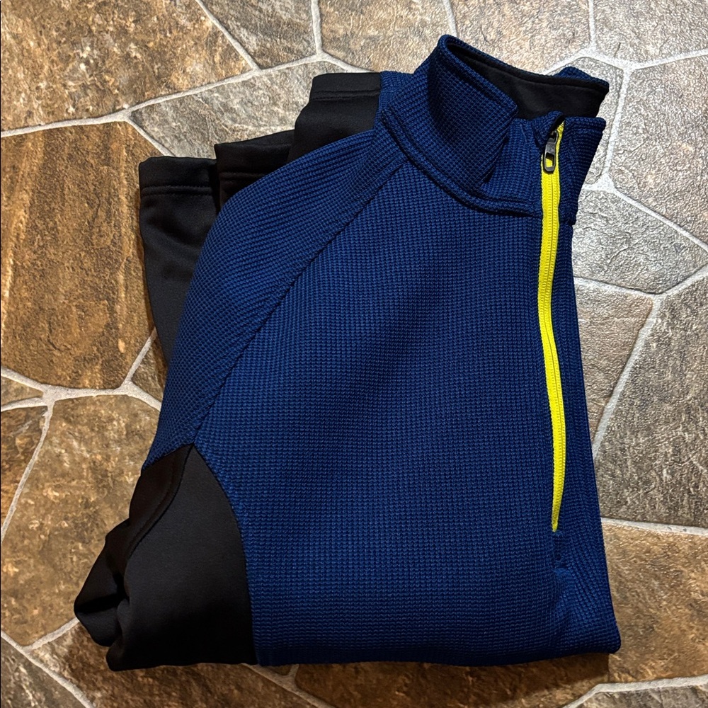 Spyder Men's Blue and Black 3/4 zip Sweater - Picture 8 of 8